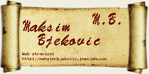 Maksim Bjeković vizit kartica